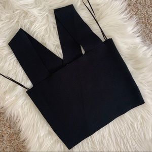 NWT Black Thick Straps Crop Top Tank
